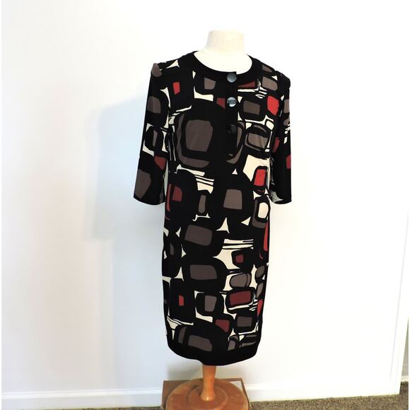 Madison Leigh Sheath Dress with Geometric Design, Size 14 - Picture 3 of 6